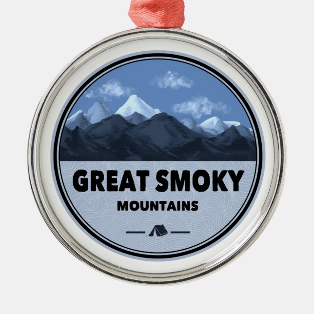 Ornement En Métal Grand Smoky Mountains Camping (Devant)