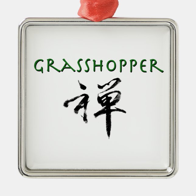 Ornement En Métal Grasshopper avec le symbole "Zen" (Devant)