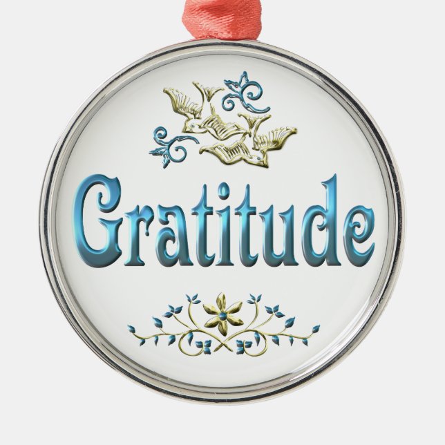 ORNEMENT EN MÉTAL GRATITUDE (Devant)