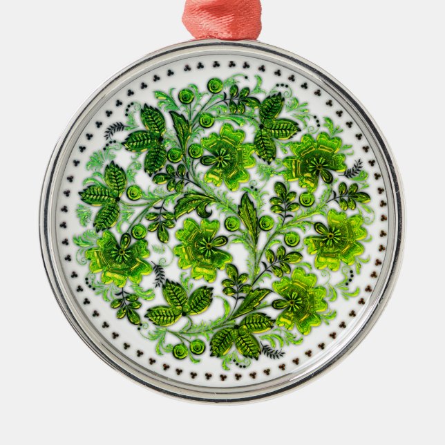 Ornement En Métal Green Christmas Faux Verre Design Vacances Cadeau (Devant)