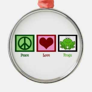 Ornement En Métal Grenouilles d'amour de paix