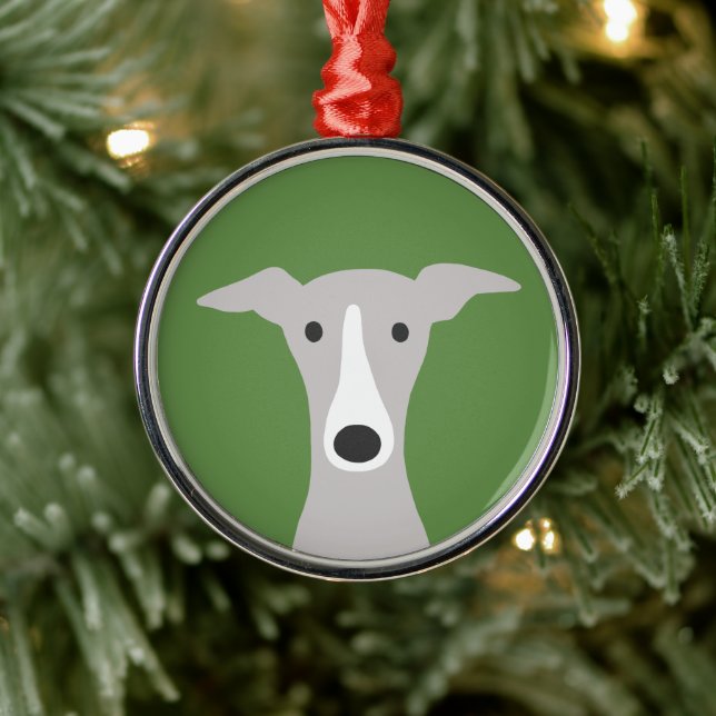 Ornement En Métal Greyhound mignon, Greyhound italien ou Chien Whipp (Arbre)