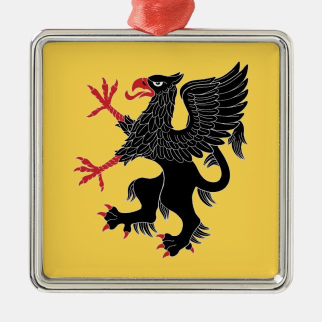 Ornement En Métal Griffin Rampant Sable (Devant)
