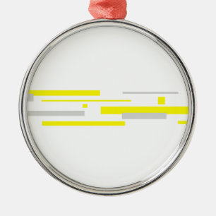 Ornement En Métal Gris Jaune Blocs Art Abstrait