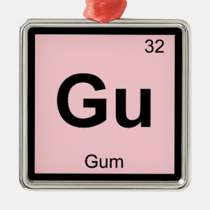 Ornement En Métal Gu - Symbole de table périodique de la chimie des 