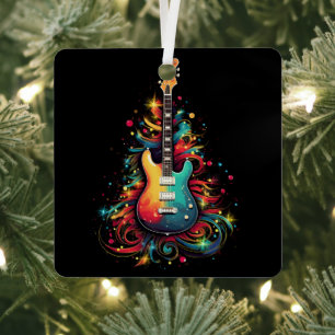 Ornement En Métal Guitare de Noël ornement métal arbre de Noël