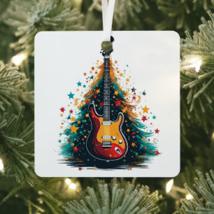 Ornement En Métal Guitare de Noël ornement métal arbre de Noël