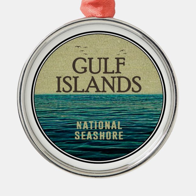 Ornement En Métal Gulf Islands National Seashore Ocean Birds (Devant)