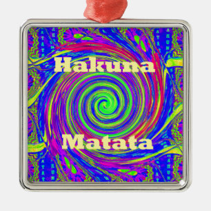 Ornement En Métal Hakuna Matata - Conception de tourbillons aux coul