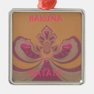 Ornement En Métal Hakuna Matata Joyeux Noël joli coeur design