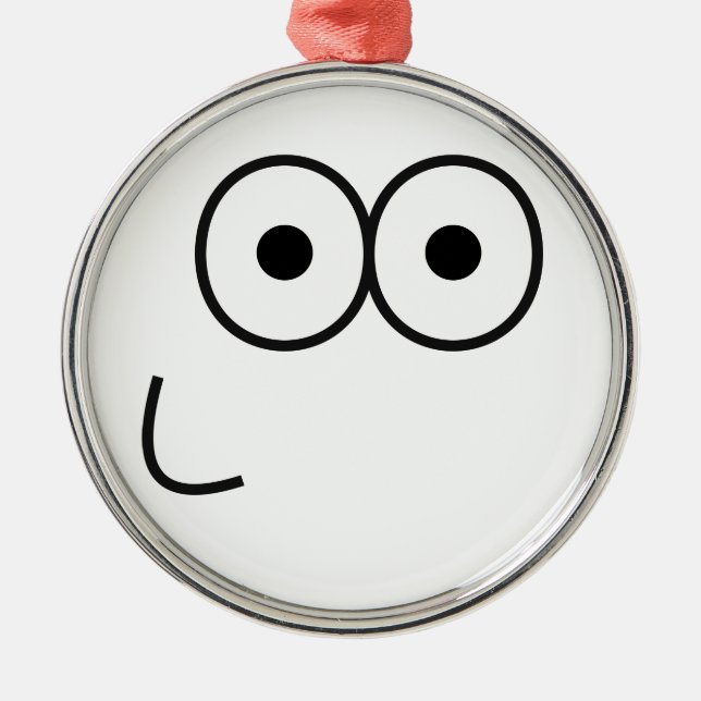 Ornement En Métal Happy Eyes and Mouth - Premium Round Orament (Devant)