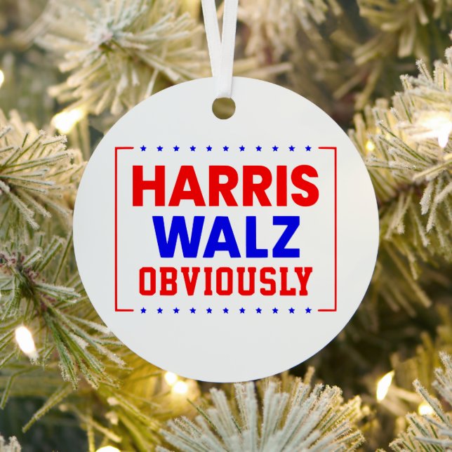 Ornement En Métal Harris Walz évidemment Kamala Harris pour le prési (Insitu)