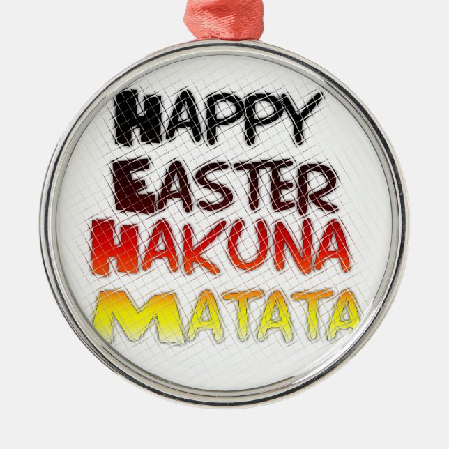 Ornement En Métal Heureux Pâques Hakuna Matata Saison de Vacances (Devant)