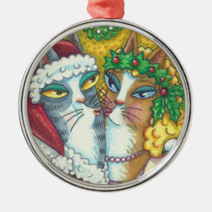 ORNEMENT EN MÉTAL HISS N'FITZ KISSING CATS, PÈRE NOËL CLAWS ORNAMENT