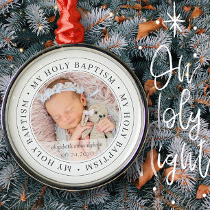 Ornement En Métal Holy Baptism Simple Frame Modern Custom Photo