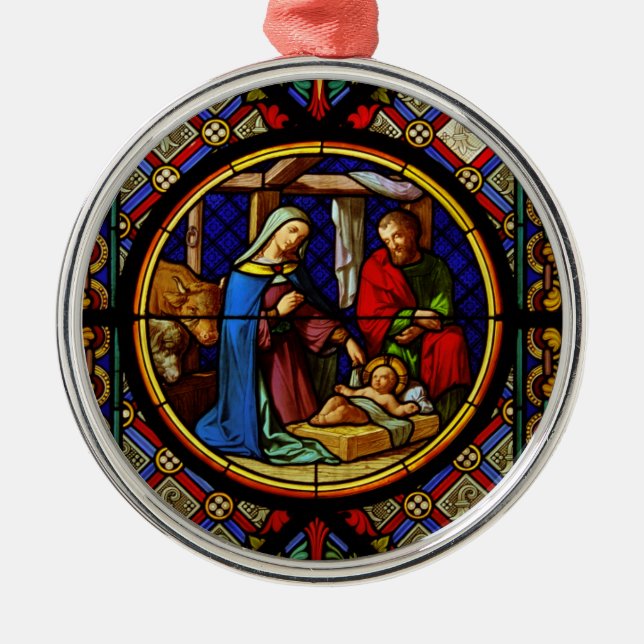 Ornement En Métal Holy Family Stained Glass  (Devant)