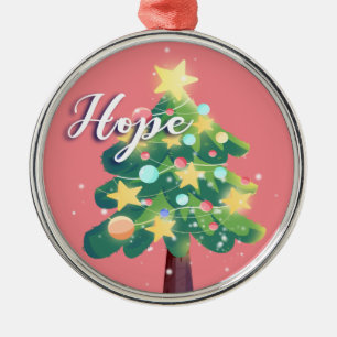Ornement En Métal Hope légende Carton Arbre de Noël rose