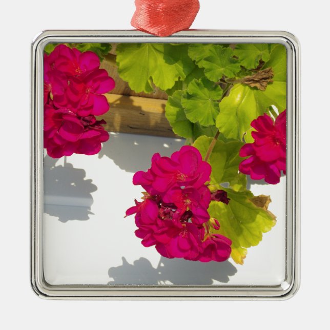 Ornement En Métal HOt fleurs florales roses Géranium rose (Devant)