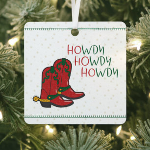 Ornement En Métal HOwdy HOwdy Bottes de cow-boy de Noël