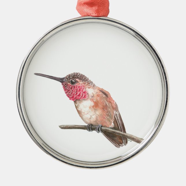 Ornement En Métal Hummingbird watercolor (Devant)