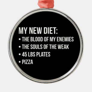 Ornement En Métal Humour de gym - Régime alimentaire - Sang, Âmes, P