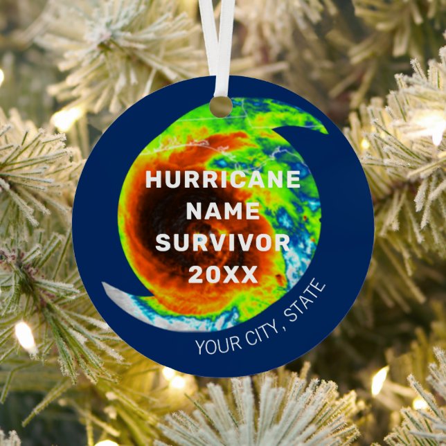 Ornement En Métal HURRICANE SURVIVOR Commémoratif Personnalisé (Insitu)