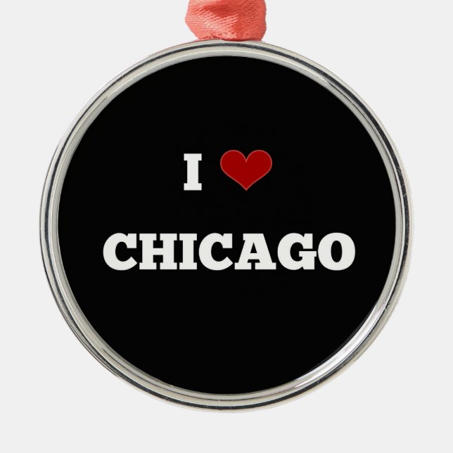 Ornement En Métal I Love Chicago (Devant)