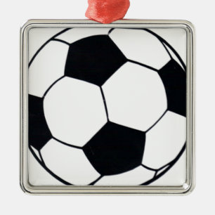Ornement En Métal I Love Football (Soccer) Coeur du jeu : I Love