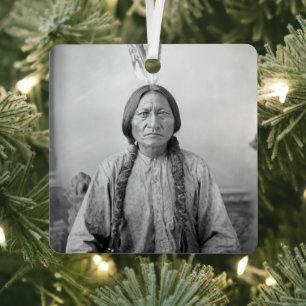 Ornement En Métal Icône amérindienne : Sitting Bull, chef Lakota