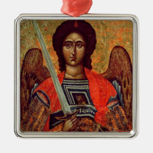 Ornement En Métal Icône de l'ange Michael, Grec, XVIIIème siècle