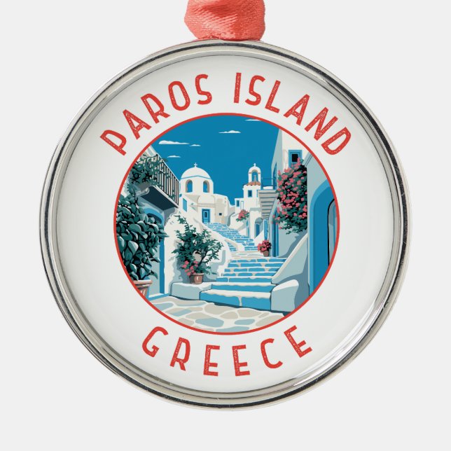 Ornement En Métal Île de Paros Grèce Cercle en détresse rétro (Devant)