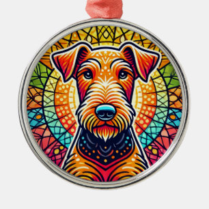 Ornement En Métal Illustration de chien coloré