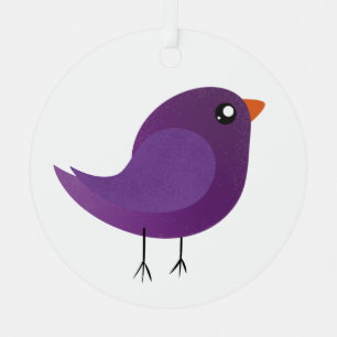 Ornement En Métal Illustration de petit oiseau violet mignon