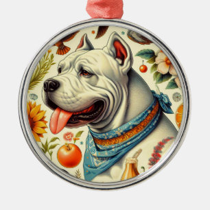 Ornement En Métal Illustration vintage Dogo Argentino