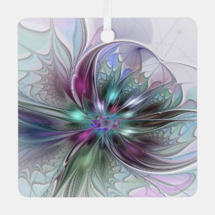 Ornement En Métal Imaginaire coloré Abstrait Fleur fractale moderne