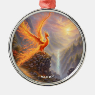 Ornement En Métal Imaginaire Cute Vivid Lac Phoenix Feu
