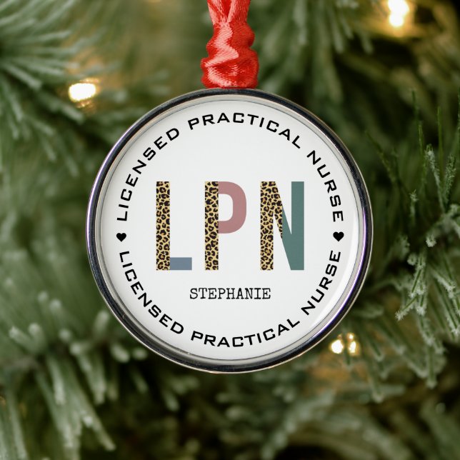 Ornement En Métal Infirmière pratique autorisée par LPN personnalisé (Arbre)