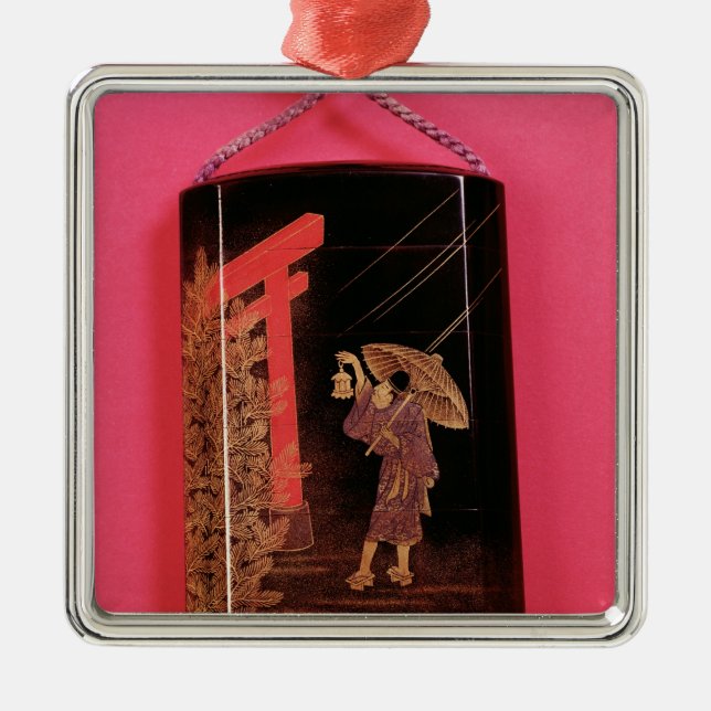 Ornement En Métal Inro de quatre cas dépeignant une protection (Devant)