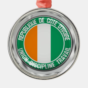 Ornement En Métal Ivory Coast Round Emblem