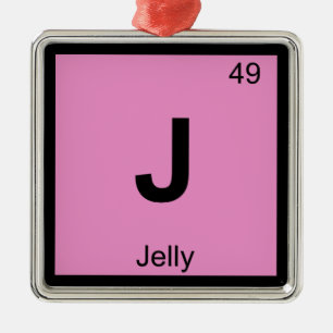 Ornement En Métal J - Symbole périodique de la table de chimie de la