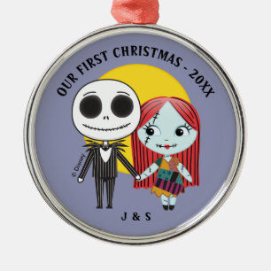 Ornement En Métal Jack et Sally Emoji   Notre premier Mariage de Noë