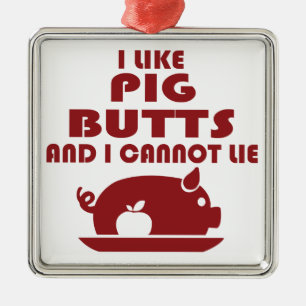 Ornement En Métal j'aime des bouts de porc et je ne peux pas me