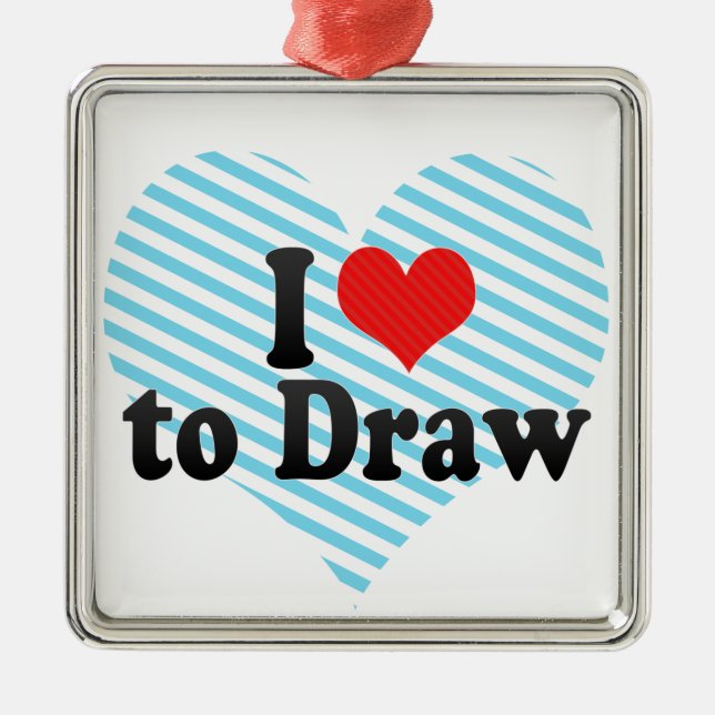 Ornement En Métal J'aime dessiner (Devant)