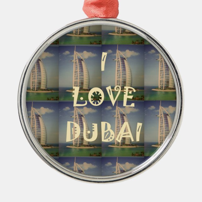 Ornement En Métal J'aime Dubaï (Devant)