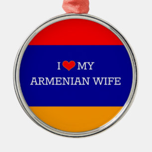 Ornement En Métal J'Aime Ma Femme Arménienne