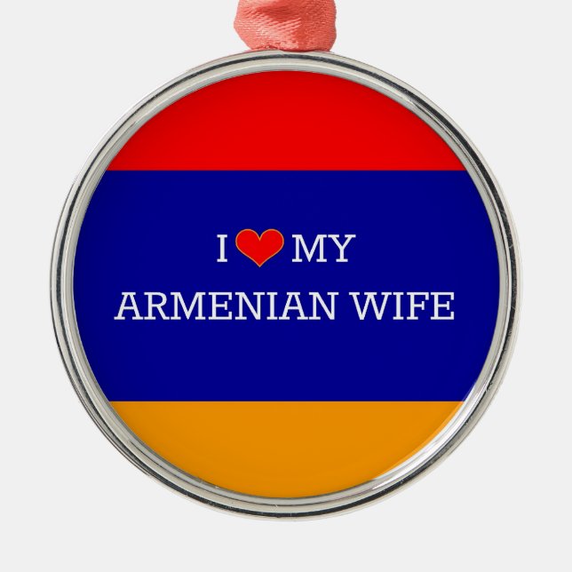 Ornement En Métal J'Aime Ma Femme Arménienne (Devant)