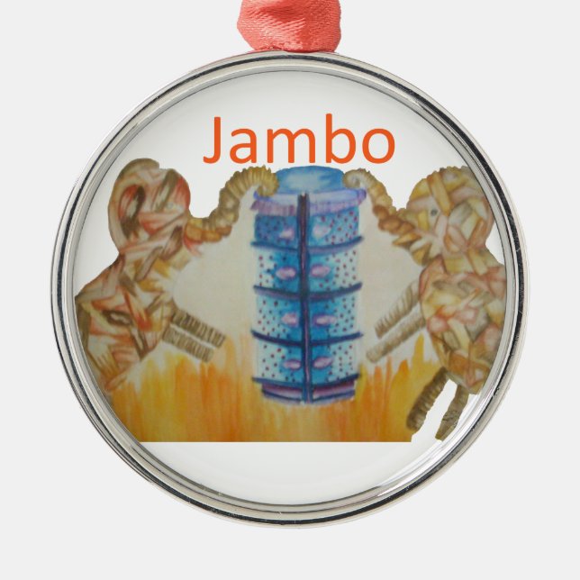Ornement En Métal Jambo Jumbo African Kids Elephants Art Imprimer (Devant)