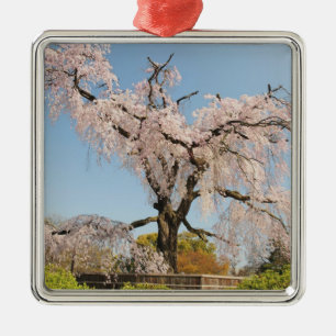Ornement En Métal Japon, Kyoto. Cerisier pleureur sous un ciel bleu