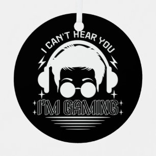 Ornement En Métal Je ne vous entends pas, je joue, Amateur de jeux d