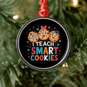 Ornement En Métal J'enseigne aux cookies intelligents professeur de